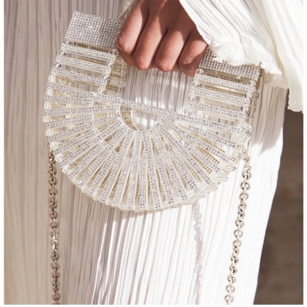 Cult Gaia Silver Crystal Clutch